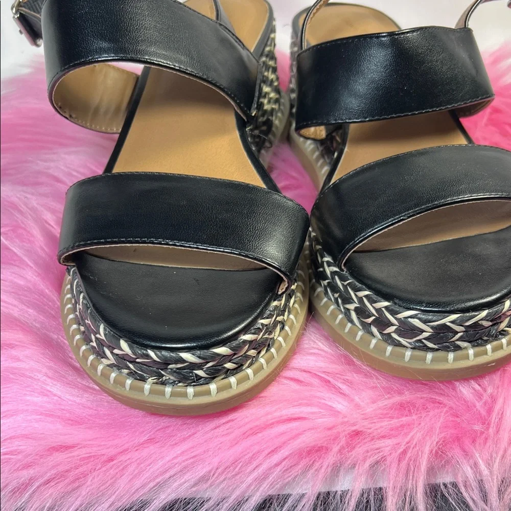 Universal Thread Black Woven Wedges
